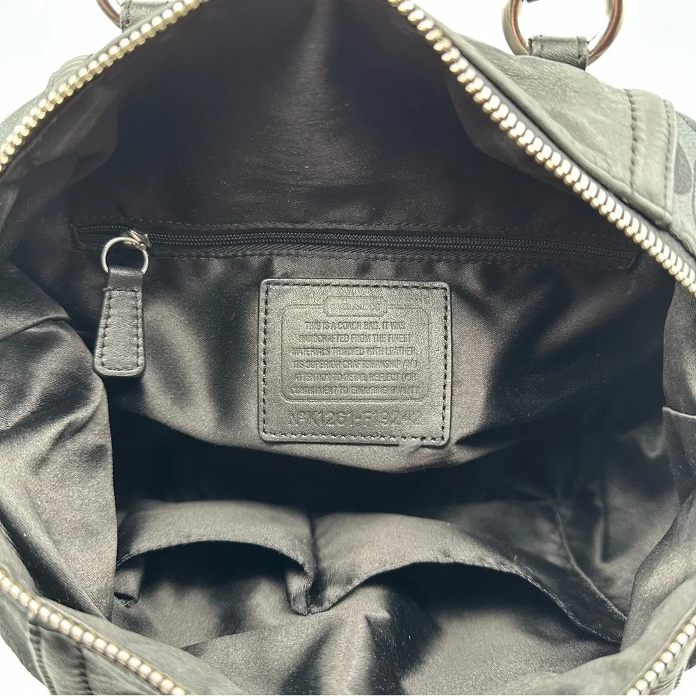 Coach Black Signature Canvas Satchel with Shoulder Strap